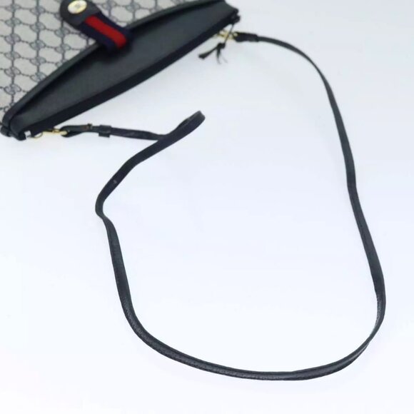 GUCCI GG Supreme Sherry Line Shoulder Bag PVC Navy Red 904 02 026 Auth yk12549 - Picture 8 of 16